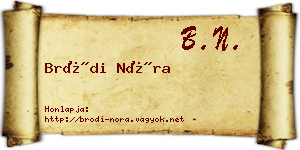 Bródi Nóra névjegykártya