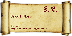 Bródi Nóra névjegykártya