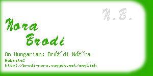 nora brodi business card